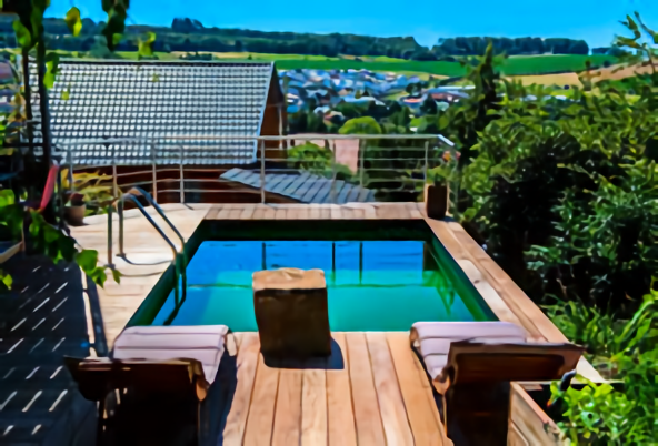 Gartenpool in Hanglage